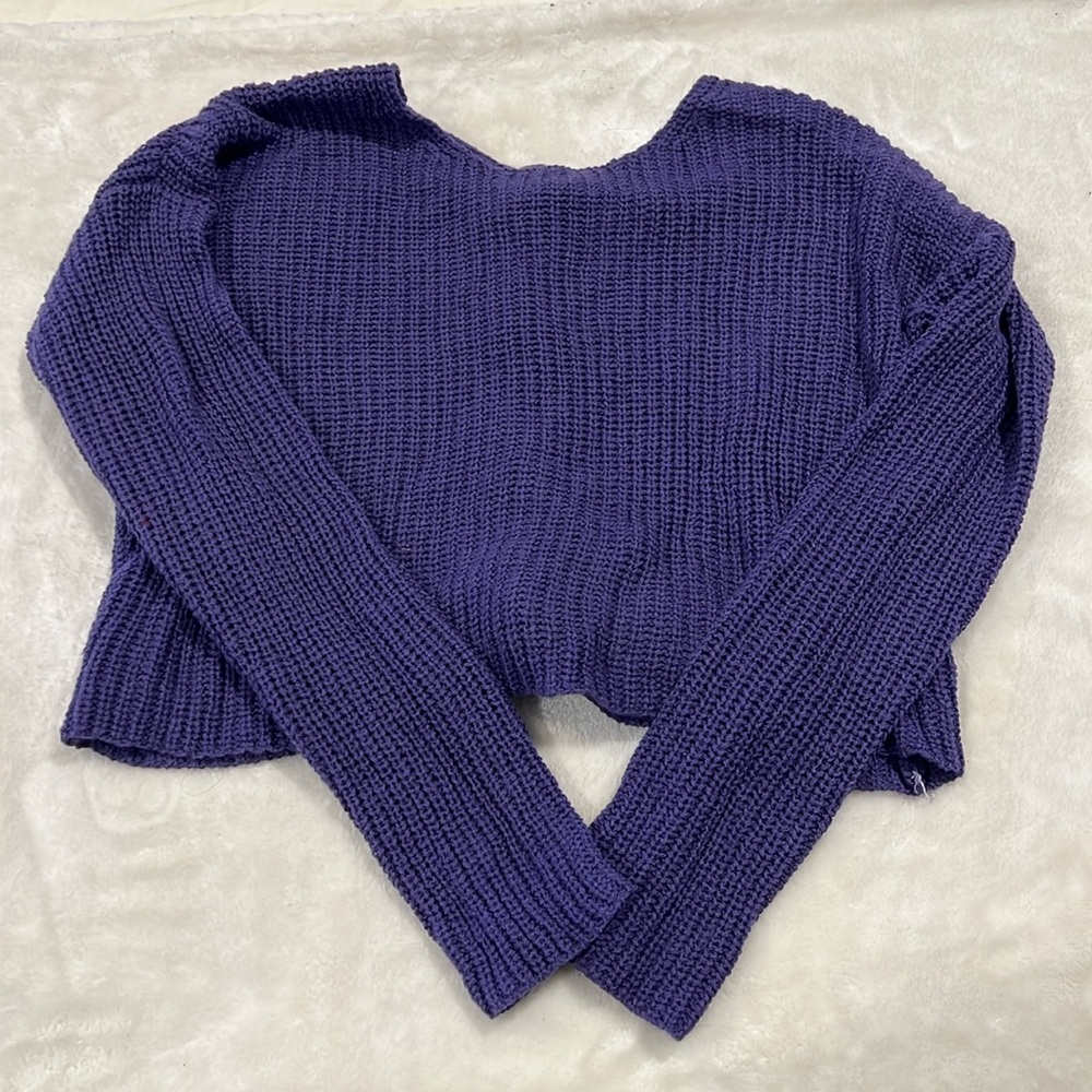 Forever 21 purple cropped knit sweater, small.